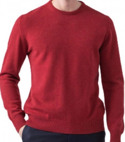 Cashmere Gents Crew Neck Sweater red